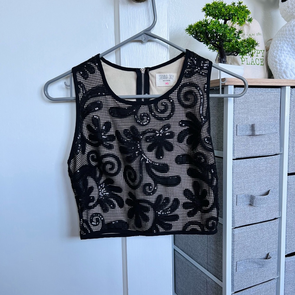 Sequin crop top